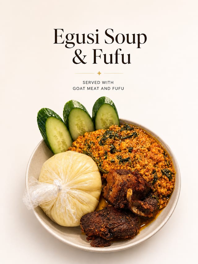 Egusi Stew & Fufu (SPICY)